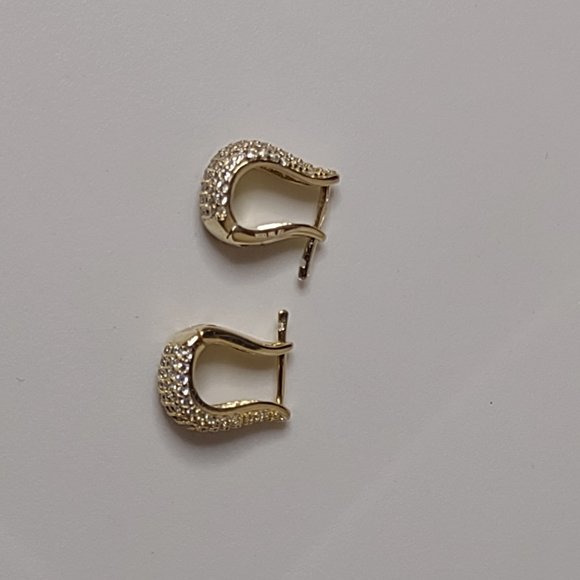 Very Pretty Little Gold Tone 925 China Hoop Earrings - Picture 10 of 14